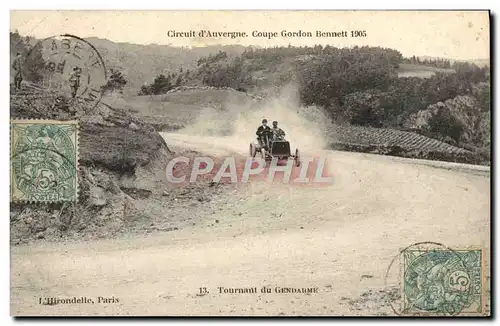 Ansichtskarte AK Automobile Ansichtskarte AK Automobile Coupe Gordon Bennett 5 juillet 1905 Circuit d&#39Auvergne Tournant du