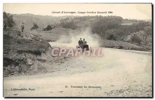 Cartes postales Automobile Cartes postales Automobile Coupe Gordon Bennett 5 juillet 1905 Circuit d&#39Auvergne Tournant du