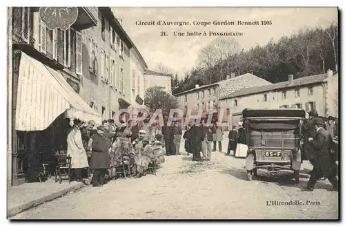 Ansichtskarte AK Automobile Ansichtskarte AK Automobile Coupe Gordon Bennett 5 juillet 1905 Circuit d&#39Auvergne Une halte a