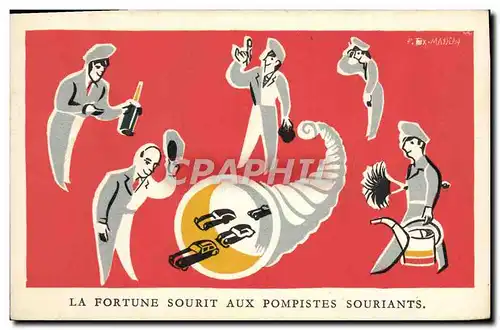 Cartes postales Automobile La fortune sourit aux pompistes souriants