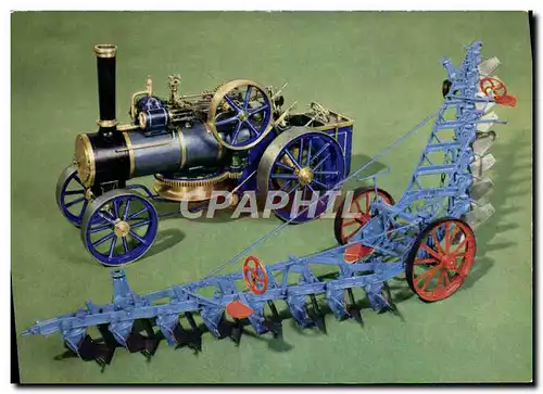 Cartes postales moderne Automobile 19the century Steam Ploughing equipement