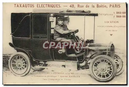 Ansichtskarte AK Automobile Taxis electriques 48 rue de la Boetie Paris