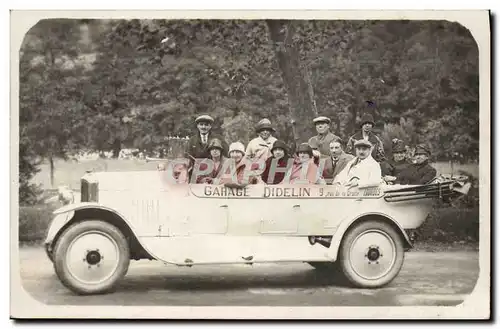 CARTE PHOTO Automobile Autobus Garage Didelin Rue de la Grotte Lourdes