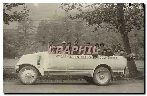 CARTE PHOTO Automobile Autobus Garage continental Boudou Lourdes