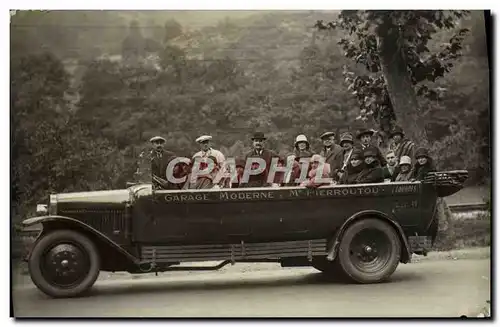 CARTE PHOTO Automobile Autobus Garage moderne Pierroutou