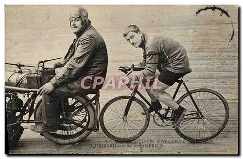 Cartes postales Velo Cyclisme Quessard entraine par Amerigo