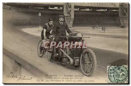 Cartes postales Moto Tomy Hall entraine par Cissac Recordman de l&#39heure