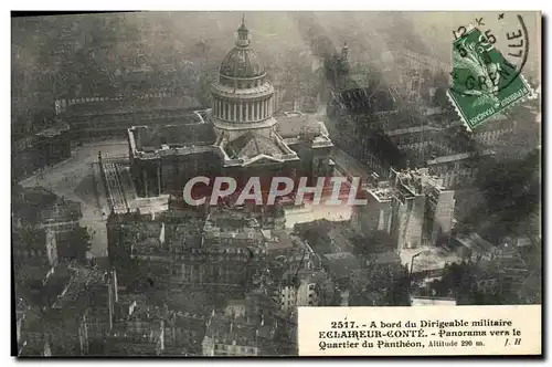 Cartes postales Aviation Dirigeable Zeppelin A bord du dirigeable Eclaireur Conte Panorama vers le quartier du P