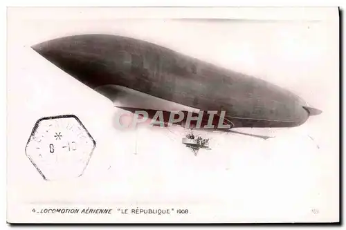 Ansichtskarte AK Aviation Dirigeable Zeppelin La republique 1908