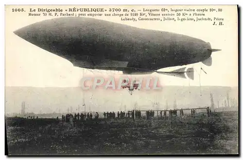 Ansichtskarte AK Aviation Dirigeable Republique Zeppelin