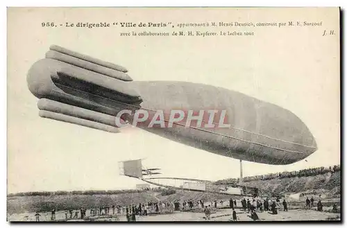 Ansichtskarte AK Aviation Dirigeable Ville de Paris Henri Deutsch Surcouf Kapferer Zeppelin