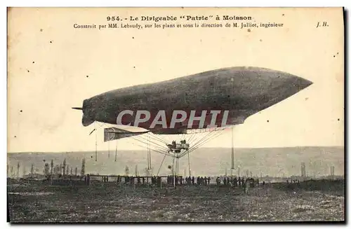 Cartes postales Aviation Dirigeable Patrie a Moisson Zeppelin Lebaudy Julliot