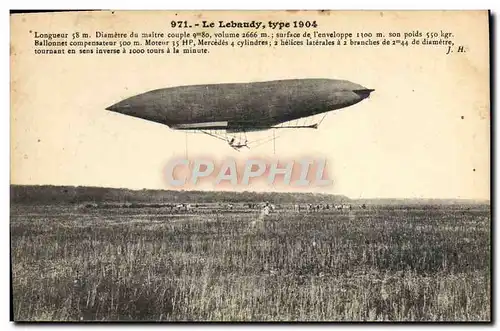 Cartes postales Aviation Dirigeable Zeppelin le Lebaudy type 1904