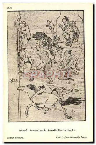 Cartes postales Japon Nippon Hokusai Mangwa Aquatic Sports British Museum
