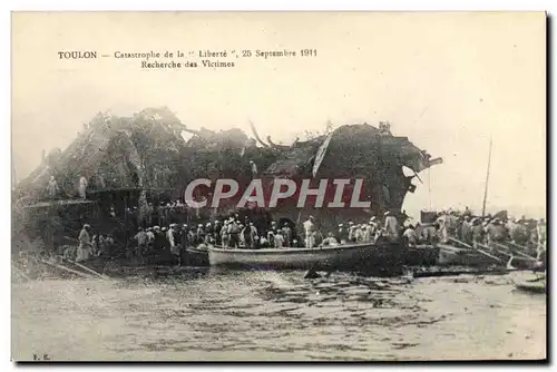 Ansichtskarte AK Bateau Guerre Catastrophe du cuirasse Liberte 25 septembre 1911 Toulon Recherche des victimes