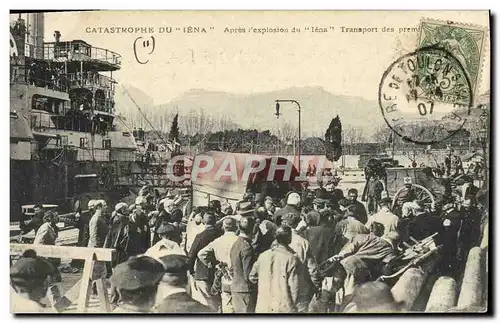 Cartes postales Bateau Guerre Catastrophe du Iena Apres l&#39explosion