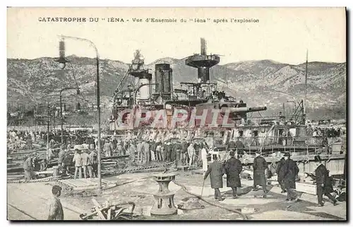 Ansichtskarte AK Bateau Guerre Catastrophe du Iena Vue d&#39ensemble du Iena apres l&#39explosion
