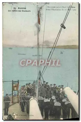 Ansichtskarte AK Bateau Guerre On rentre les couleurs Iena