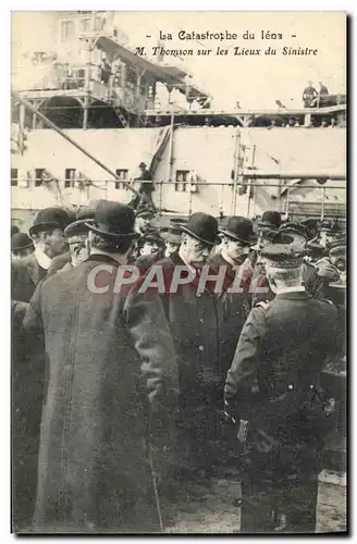 Cartes postales Bateau Guerre Catastrophe du Iena M Thomson sur les lieux du sinistre