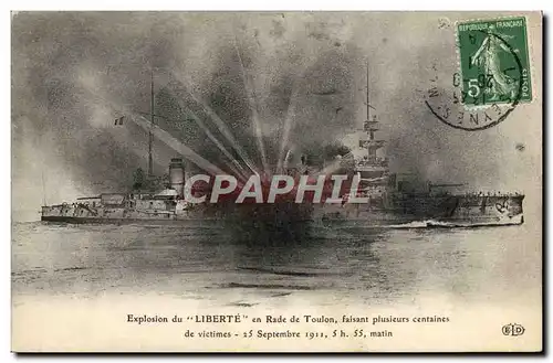 Ansichtskarte AK Bateau Guerre Explosion du Liberte