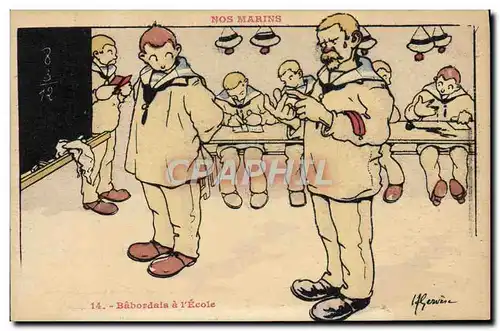 Cartes postales Illustrateur Gervese Nos marins Babordais a l'ecole