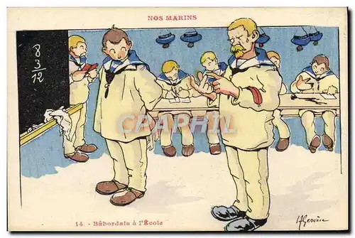 Cartes postales Illustrateur Gervese Nos marins Babordais a l&#39ecole