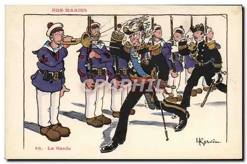 Ansichtskarte AK Illustrateur Gervese Nos marins La garde Militaria