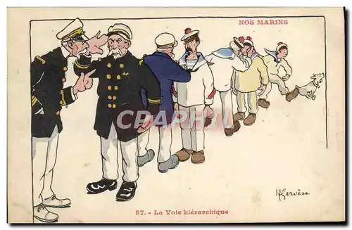 Cartes postales Illustrateur Gervese Nos marins la voie hierarchique