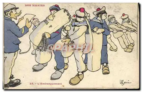 Cartes postales Illustrateur Gervese Nos marins L&#39embarquement