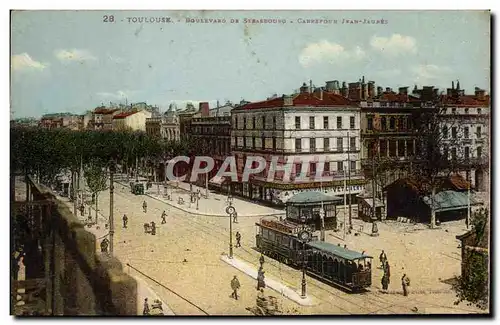 Cartes postales Tramway Train Toulouse Boulevard de Strasbourg Carrefour Jean Jaures