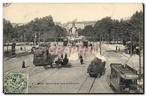 Ansichtskarte AK Tramway Train Lyon Sortie de la gare de Perrache