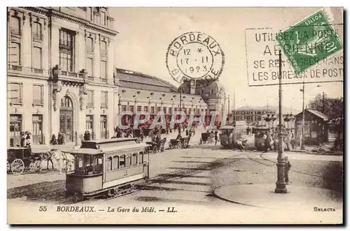 Cartes postales Tramway Train Bordeaux La gare du Midi