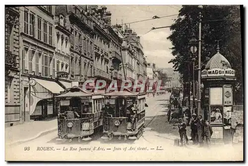 Cartes postales Tramway Train Rouen la rue Jeanne d&#39Arc Maggi