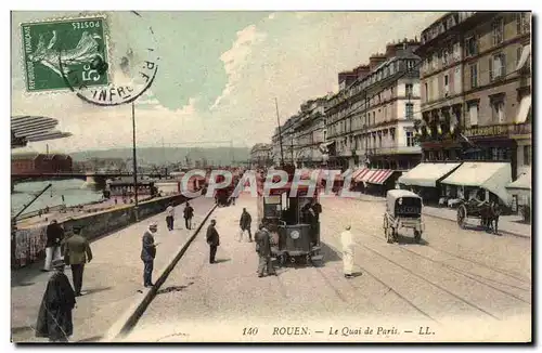 Cartes postales Tramway Train Rouen Le quai de Paris