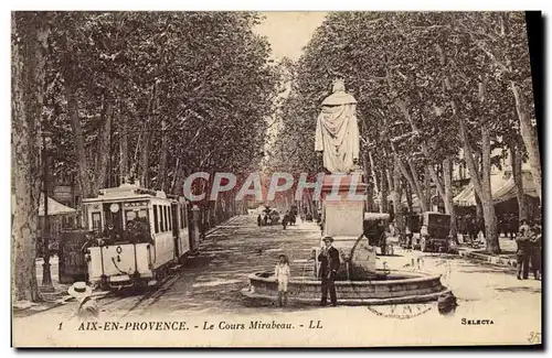 Ansichtskarte AK Tramway Train Aix en provence Le cours Mirabeau