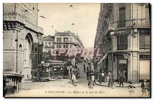 Cartes postales Tramway Train Toulouse Le musee et la rue de Metz