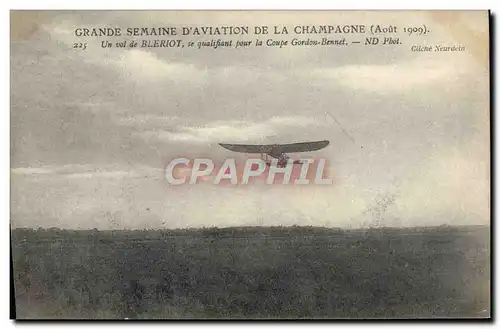 Cartes postales Aviation Avion Grande semaine d&#39aviation de la Champagne Un vol de Bleriot qualifiant pour la