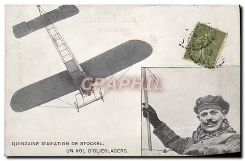 Cartes postales Aviation Avion Quinzaine d&#39aviation de Stockel un vol d&#39olieslagers