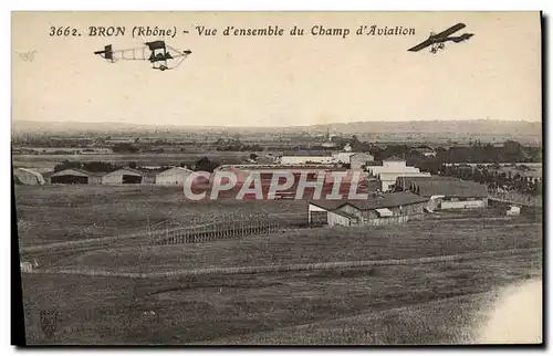 Cartes postales Aviation Avion Bron Vue d&#39ensemble du champ d&#39aviation