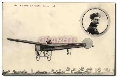 Ansichtskarte AK Aviation Avion Garros sur monoplan Bleriot