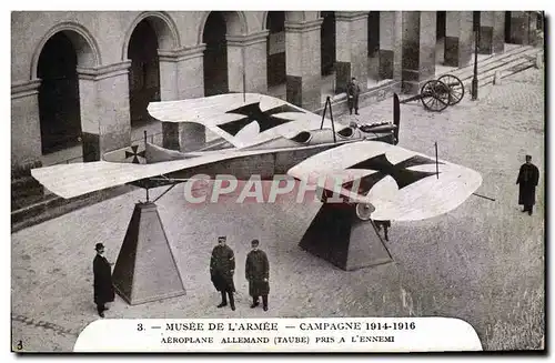 Cartes postales Aviation Avion musee de l&#39armee Aeroplane allemand pris a l&#39ennemi