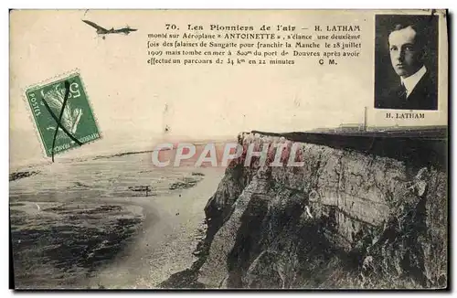 Cartes postales Aviation Avion latham monte sur aeroplane Antoinette