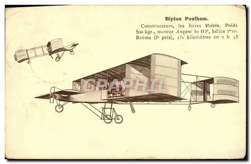 Ansichtskarte AK Aviation Avion Biplan Paulham