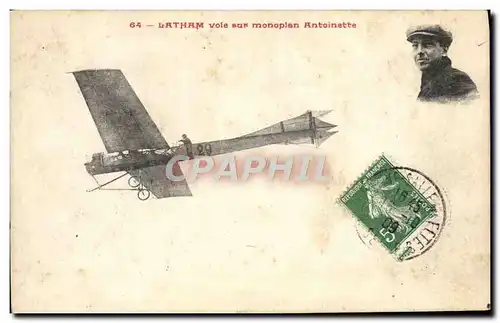 Ansichtskarte AK Aviation Avion Latham vole sur monoplan Antoinette
