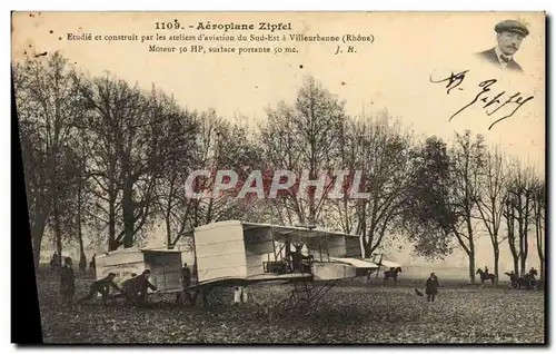 Cartes postales Aviation Avion Aeroplane Zipfel Villerubanne