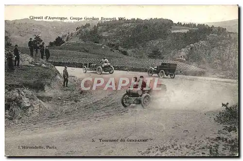 Cartes postales Automobile Circuit d&#39Auvergne coupe gordon Bennett 1905 Tournant du gendarme