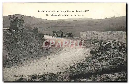 Cartes postales Automobile Circuit d&#39Auvergne coupe gordon Bennett 1905 Virage de la mort pres Lastic