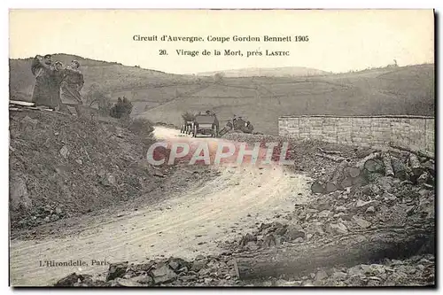 Ansichtskarte AK Automobile Circuit d&#39Auvergne coupe gordon Bennett 1905 Virage de la mort pres Lastic