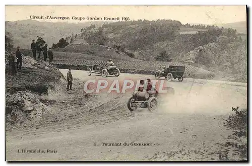 Cartes postales Automobile Circuit d&#39Auvergne coupe gordon Bennett 1905 Tournant du gendarme