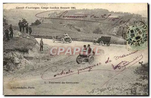 Ansichtskarte AK Automobile Circuit d&#39Auvergne coupe gordon Bennett 1905 Tournant du gendarme